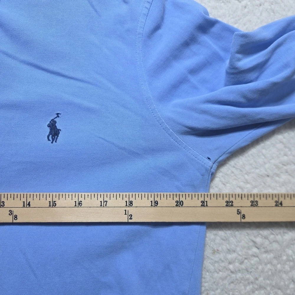 Polo Ralph Lauren Featherweight Mesh Cotton Button-Down Shirt Blue Medium